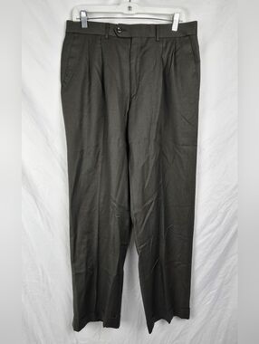 Ralph Ralph Lauren Pleated Front Cuffed Gray Preppy Wool Pants sz 33x30